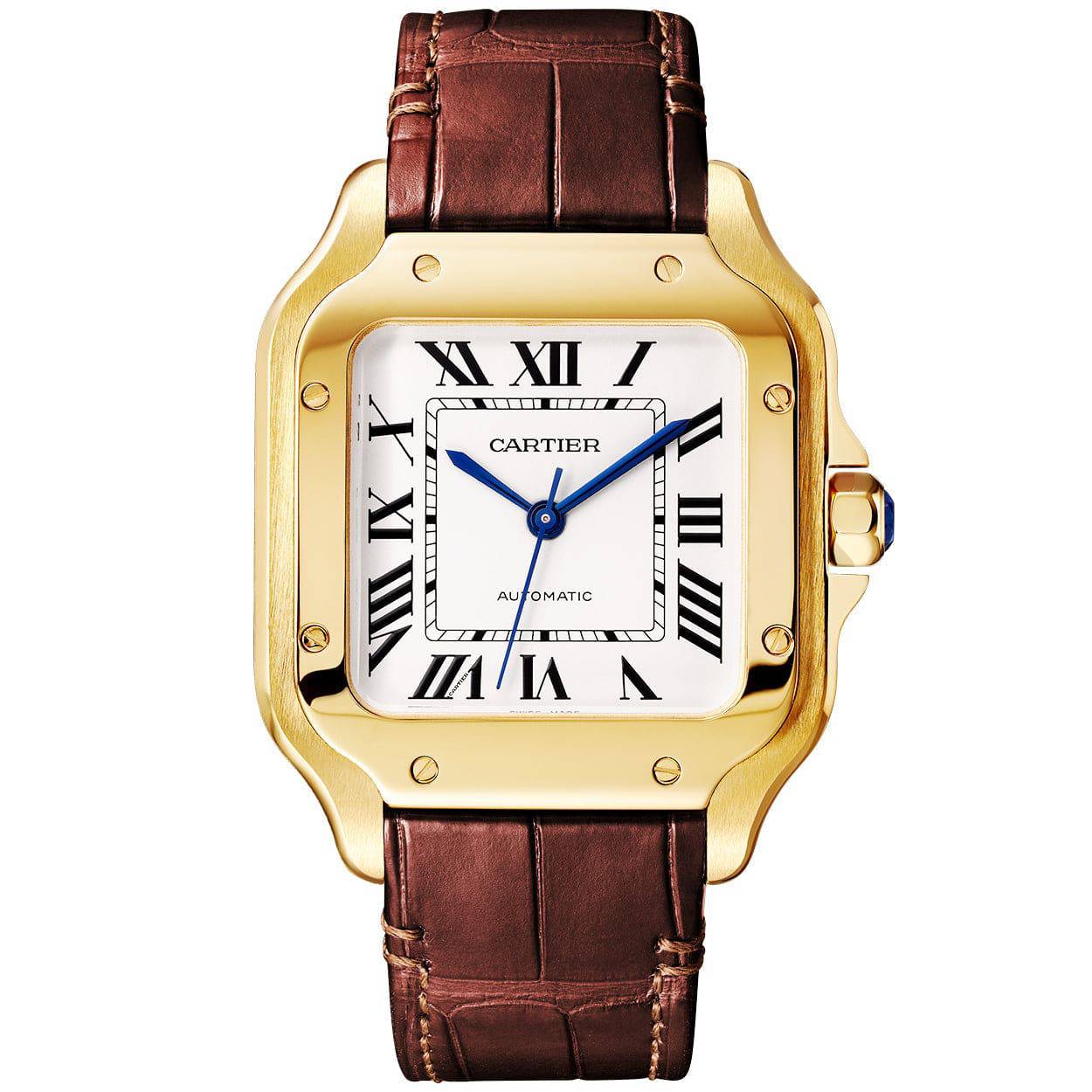 Cartier Santos de Cartier Medium Automatic 18ct Yellow Gold Bracelet Watch - Berry's Jewellers