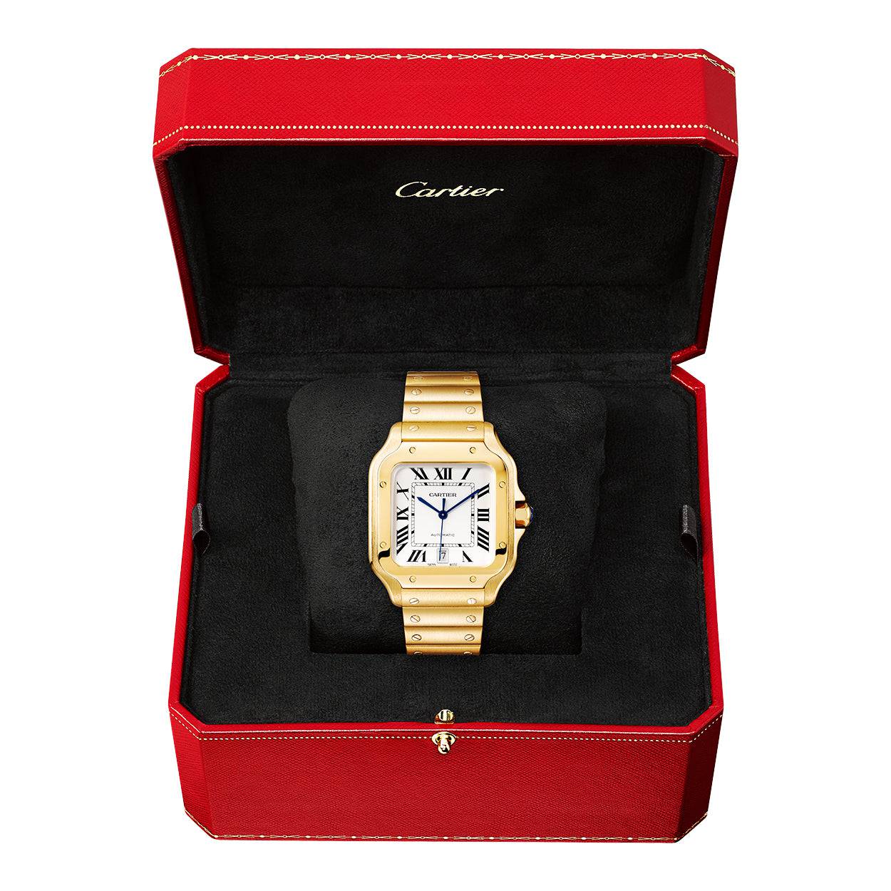 Cartier Santos de Cartier Medium Automatic 18ct Yellow Gold Bracelet Watch - Berry's Jewellers