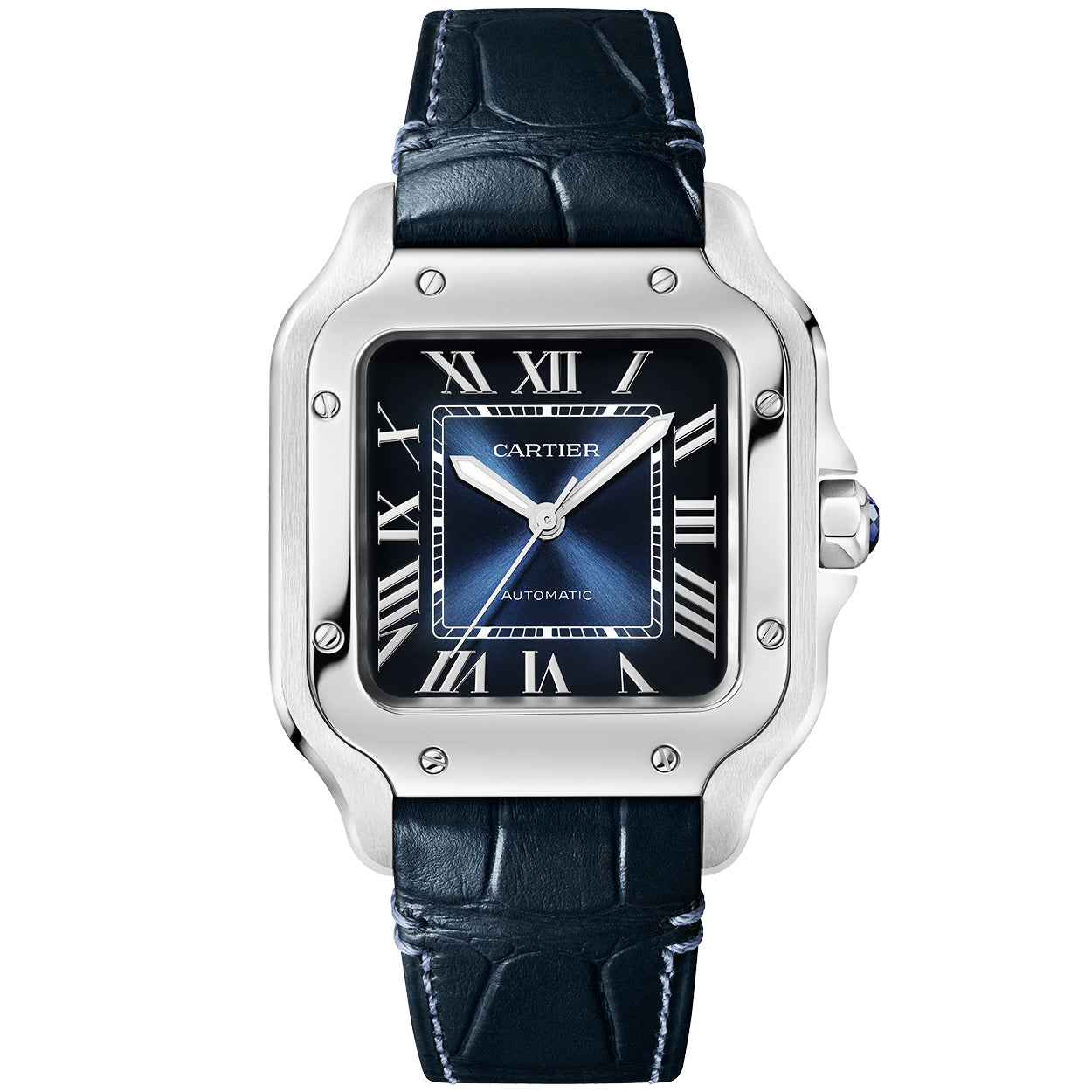 Cartier Santos de Cartier Medium Blue Dial Automatic Bracelet/Strap Watch - Berry's Jewellers