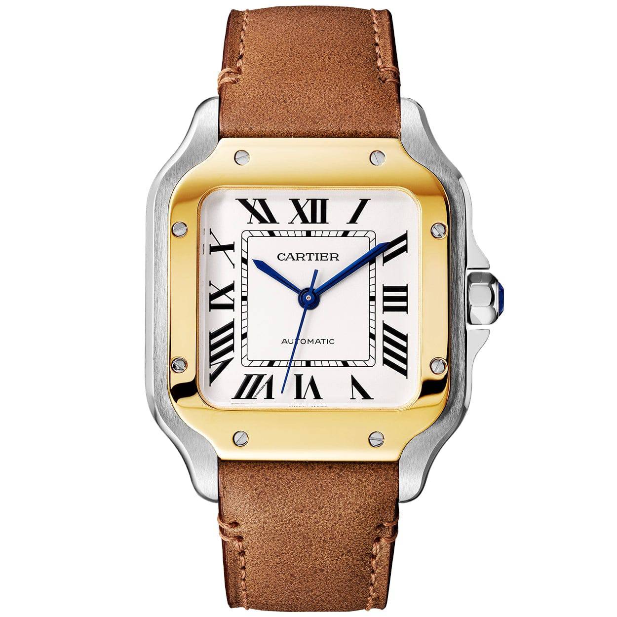 Cartier Santos de Cartier Medium Steel & 18ct Yellow Gold Bracelet/Strap Watch - Berry's Jewellers