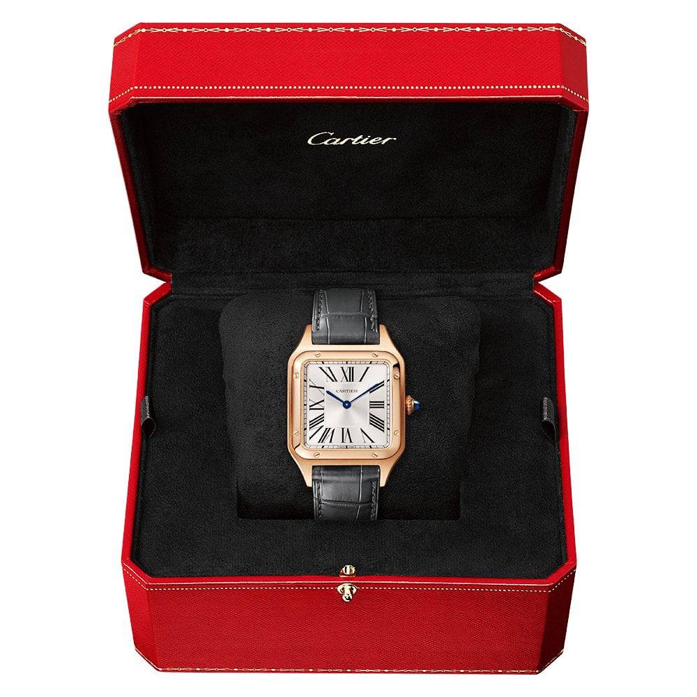 Cartier Santos-Dumont 18ct Rose Gold Large Steel Strap Watch - Berry's Jewellers