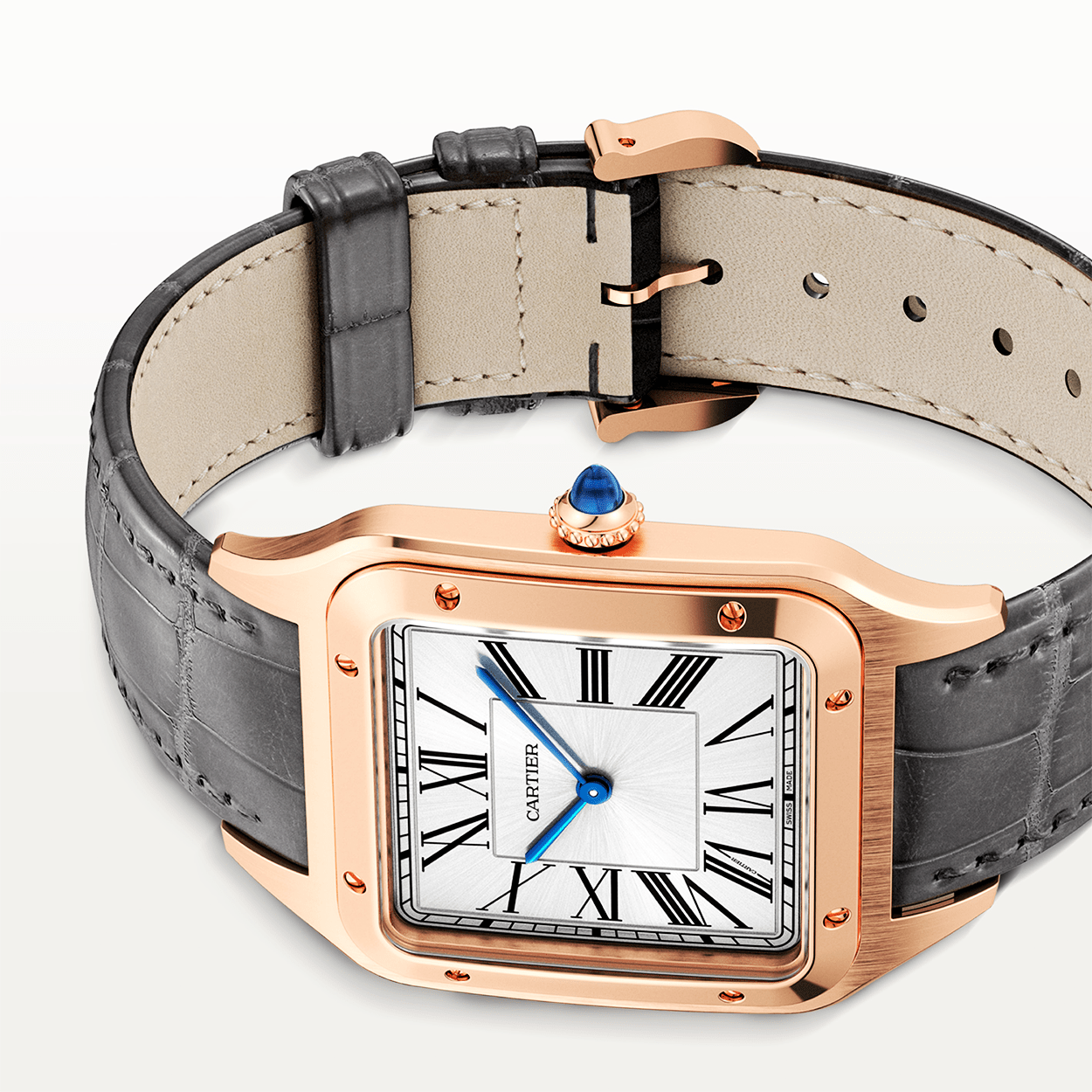 Cartier Santos-Dumont Extra Large 18ct Rose Gold Strap Watch - Berry's Jewellers