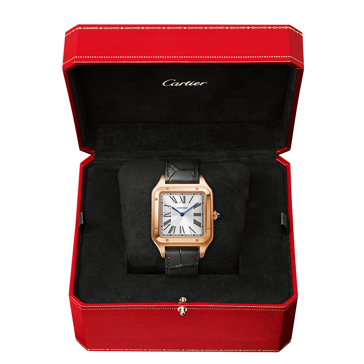 Cartier Santos-Dumont Extra Large 18ct Rose Gold Strap Watch - Berry's Jewellers