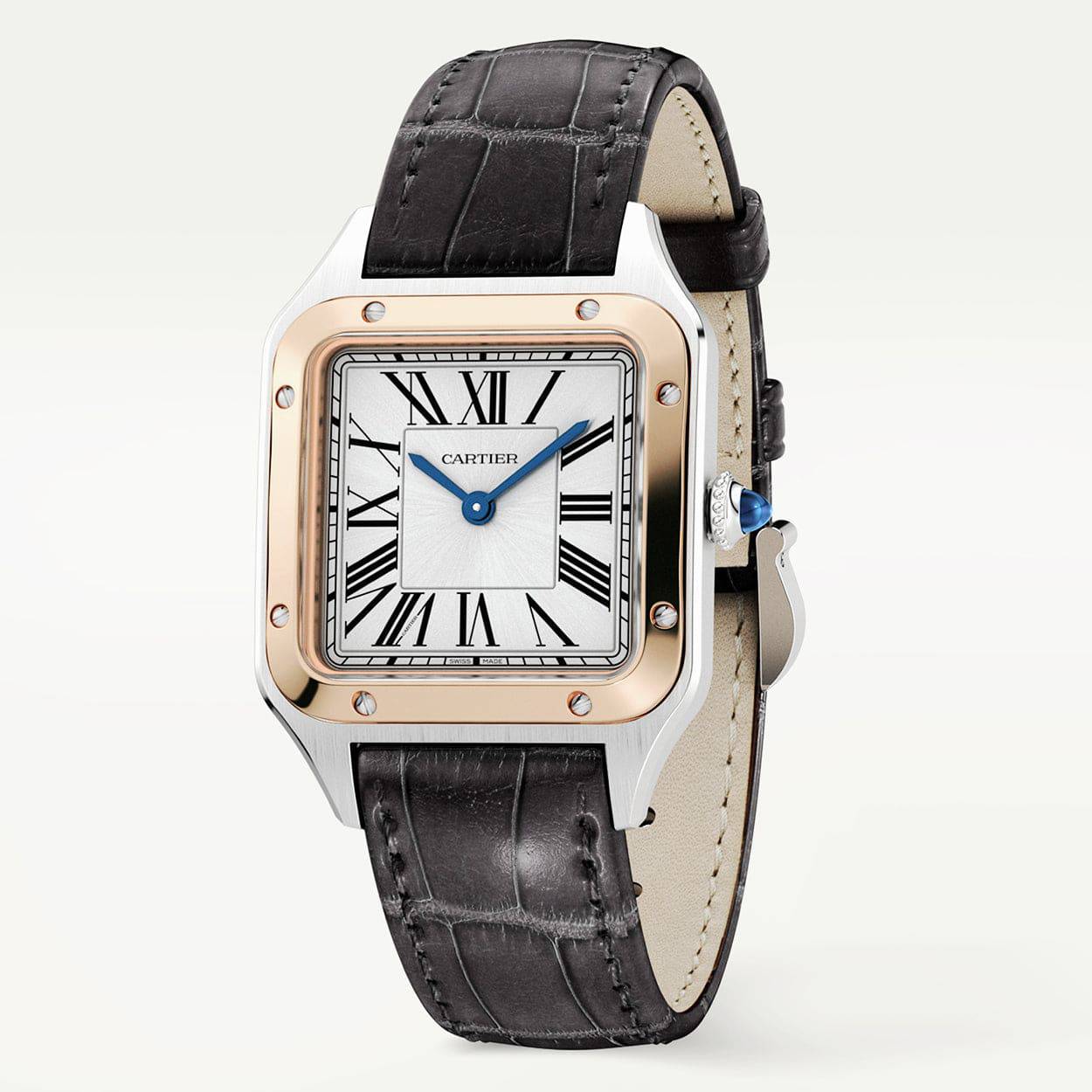 Cartier Santos-Dumont Small & 18ct Pink Gold Steel Strap Watch - Berry's Jewellers