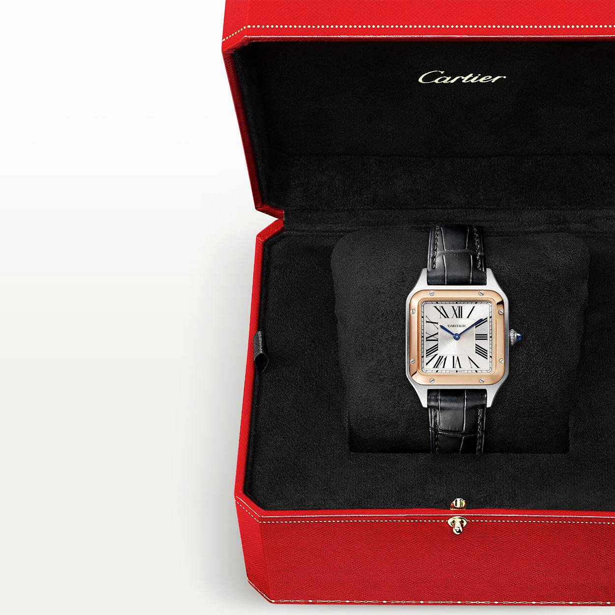 Cartier Santos-Dumont Small & 18ct Pink Gold Steel Strap Watch - Berry's Jewellers