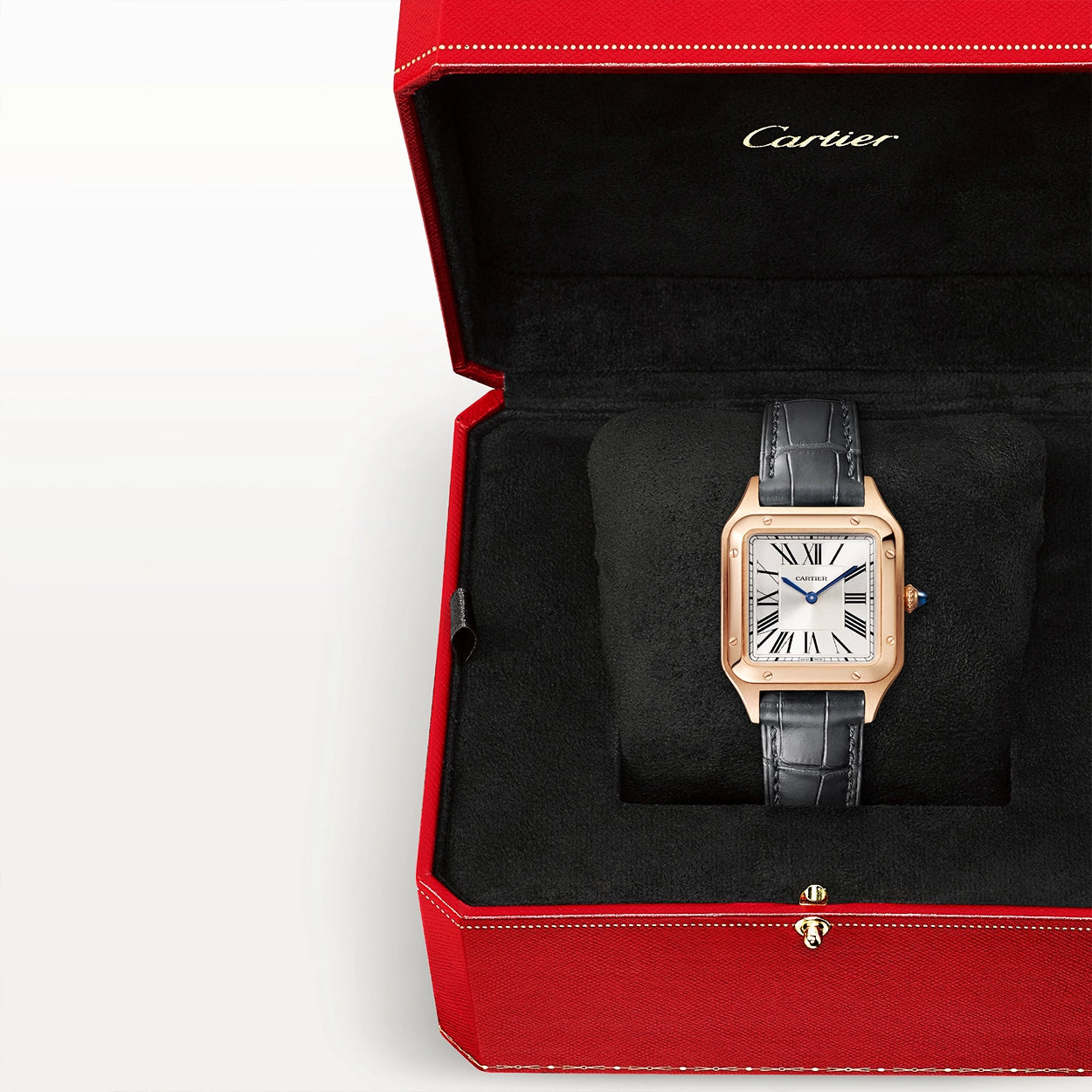 Cartier Santos-Dumont Small 18ct Rose Gold Strap Watch - Berry's Jewellers