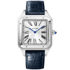 Cartier Santos-Dumont XL Steel & Silver Dial Leather Strap Watch - Berry's Jewellers