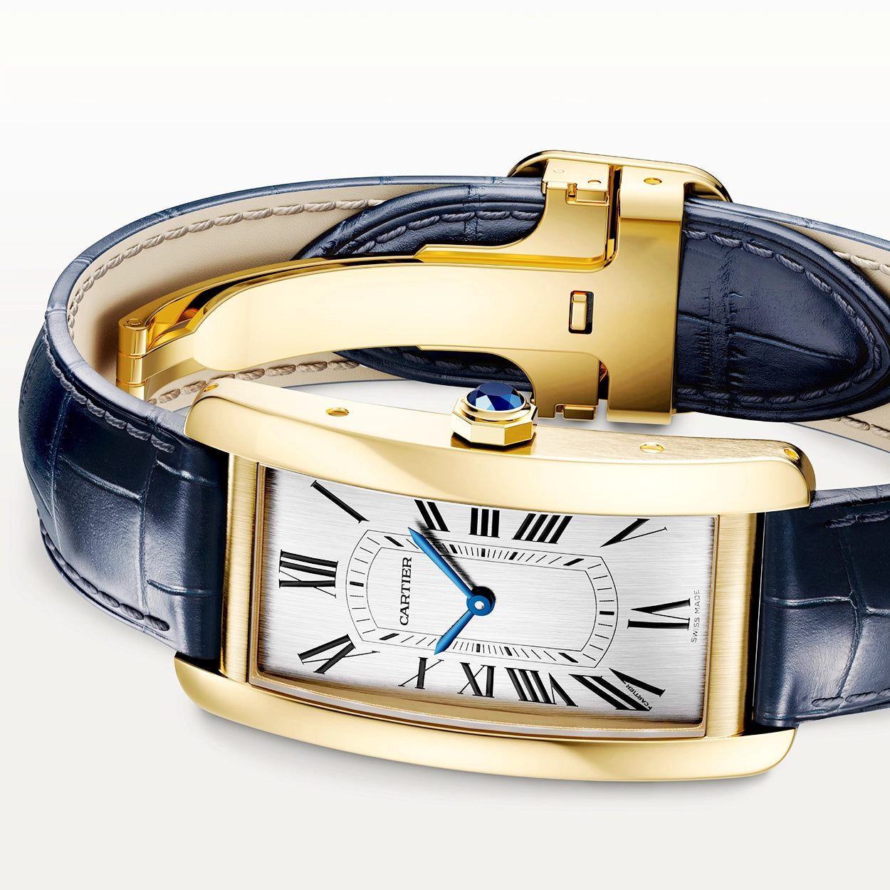 Cartier Tank Américaine Large 18ct Yellow Gold Men's Strap Watch - Berry's Jewellers