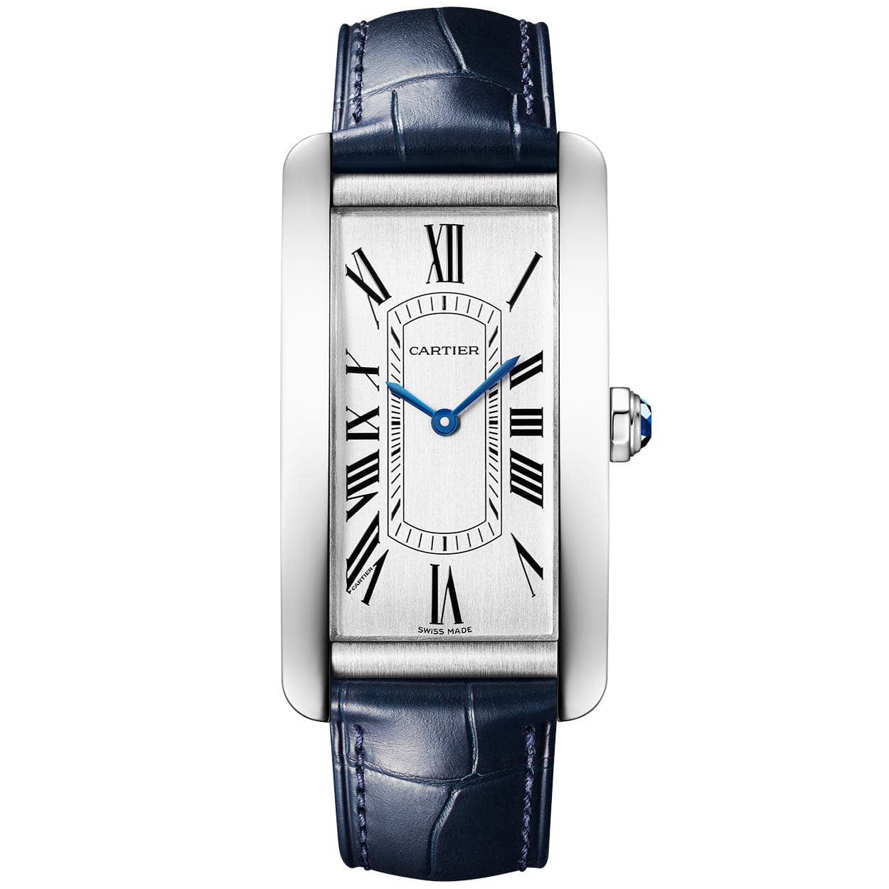 Cartier Tank Américaine Large Steel Automatic Leather Strap Watch - Berry's Jewellers