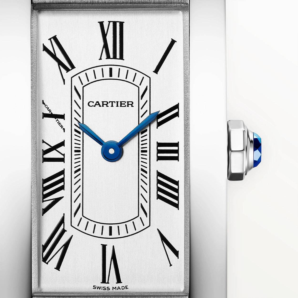 Cartier Tank Américaine Small Steel Ladies Leather Strap Watch - Berry's Jewellers