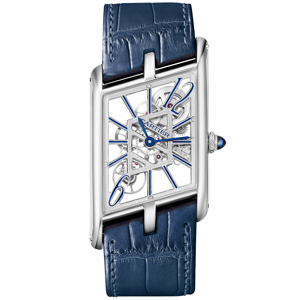 Cartier Tank Asymetrique Large Platinum Manual-Wind Strap Watch - Berry's Jewellers