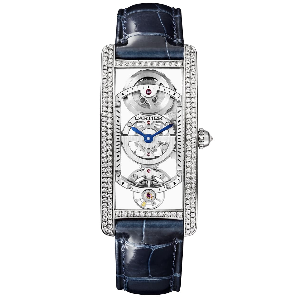 Cartier Tank Cintree Skeleton Large Platinum Diamond Set Watch - Berry's Jewellers