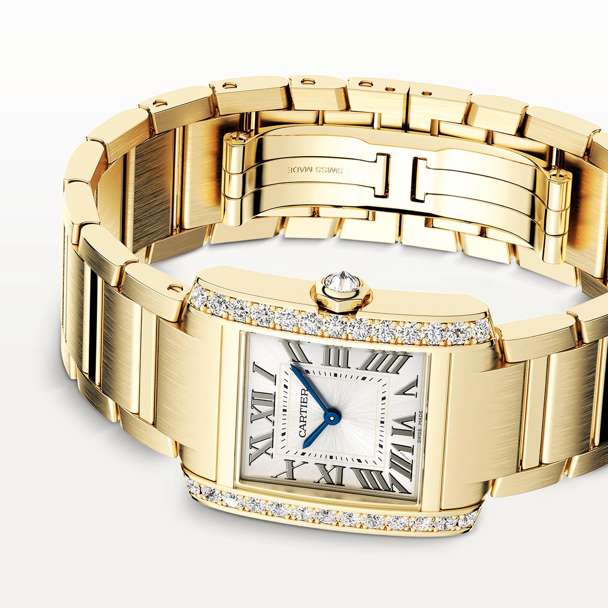 Cartier Tank Française Medium 18ct Yellow Gold Diamond Set Watch - Berry's Jewellers