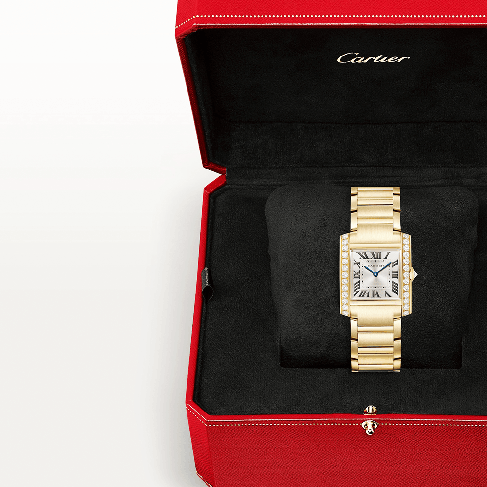 Cartier Tank Française Medium 18ct Yellow Gold Diamond Set Watch - Berry's Jewellers