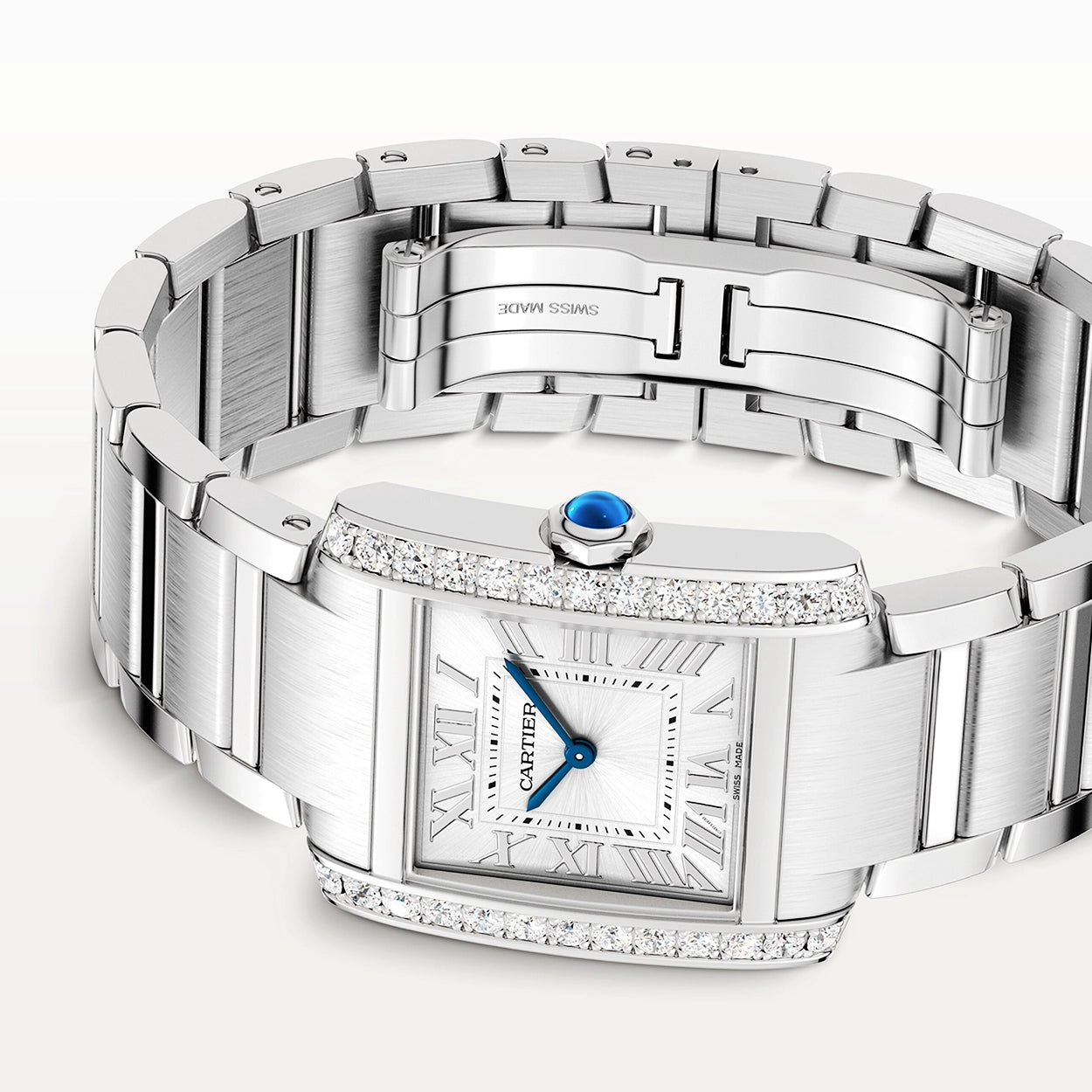 Cartier Tank Française Medium Diamond Set Steel Bracelet Watch - Berry's Jewellers