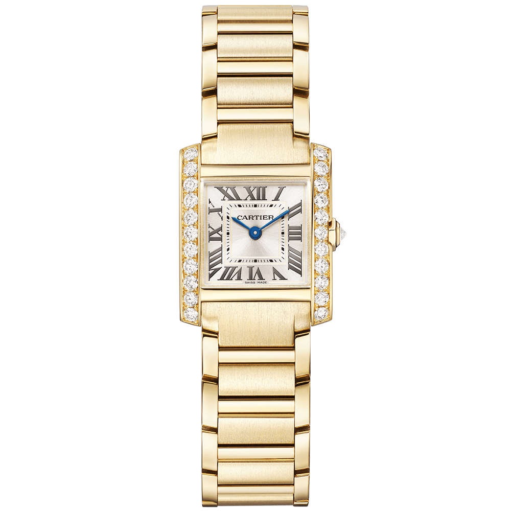 Tank Française Small 18ct Yellow Gold Diamond Set Watch