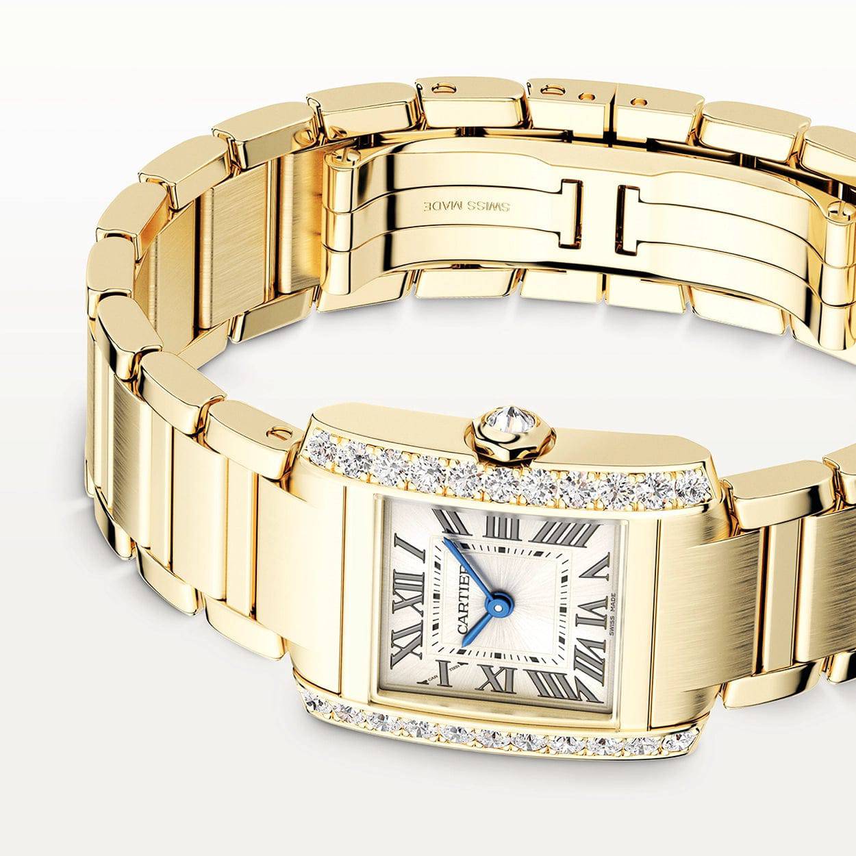 Cartier Tank Française Small 18ct Yellow Gold Diamond Set Watch - Berry's Jewellers