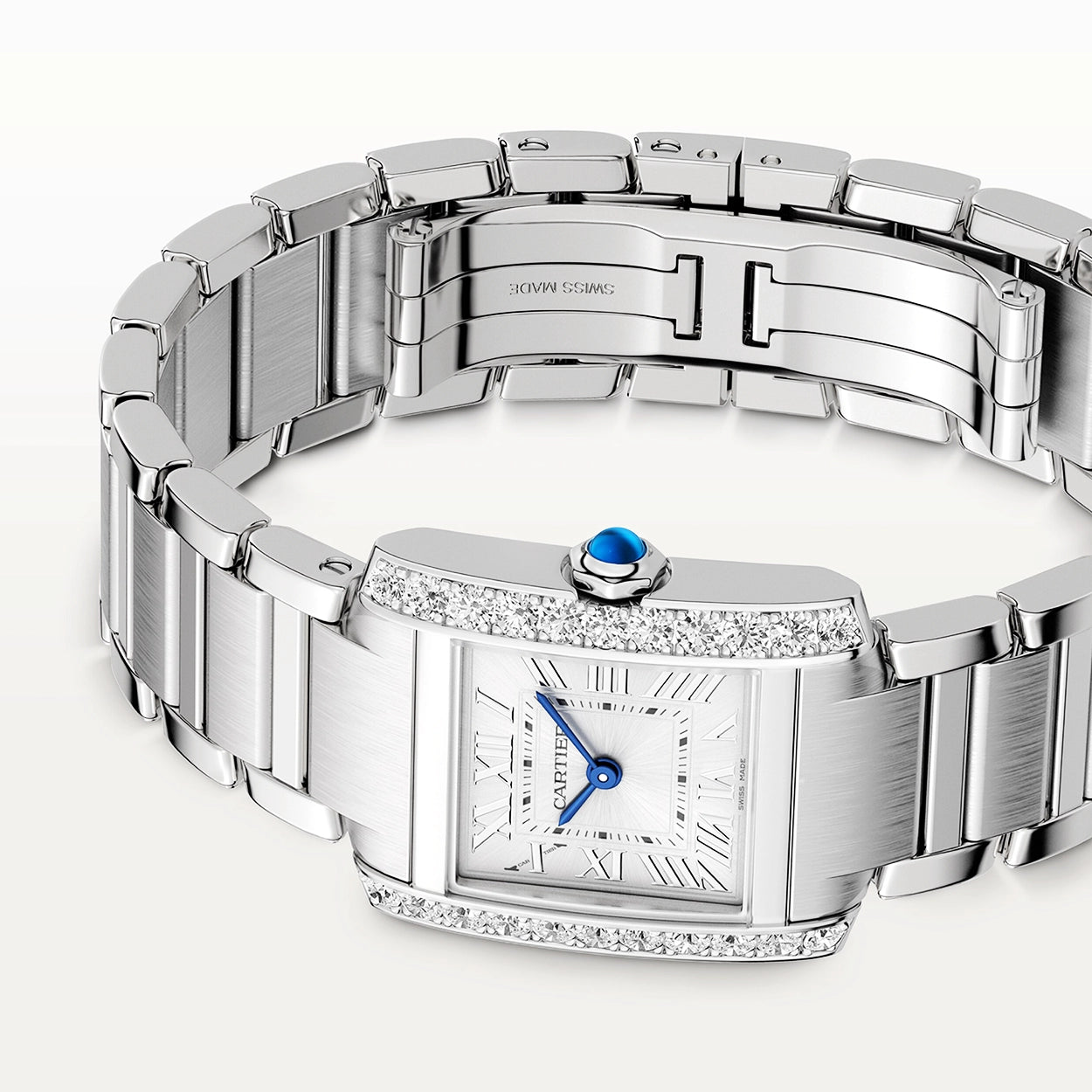 Cartier Tank Française Small Diamond Set Steel Bracelet Watch - Berry's Jewellers