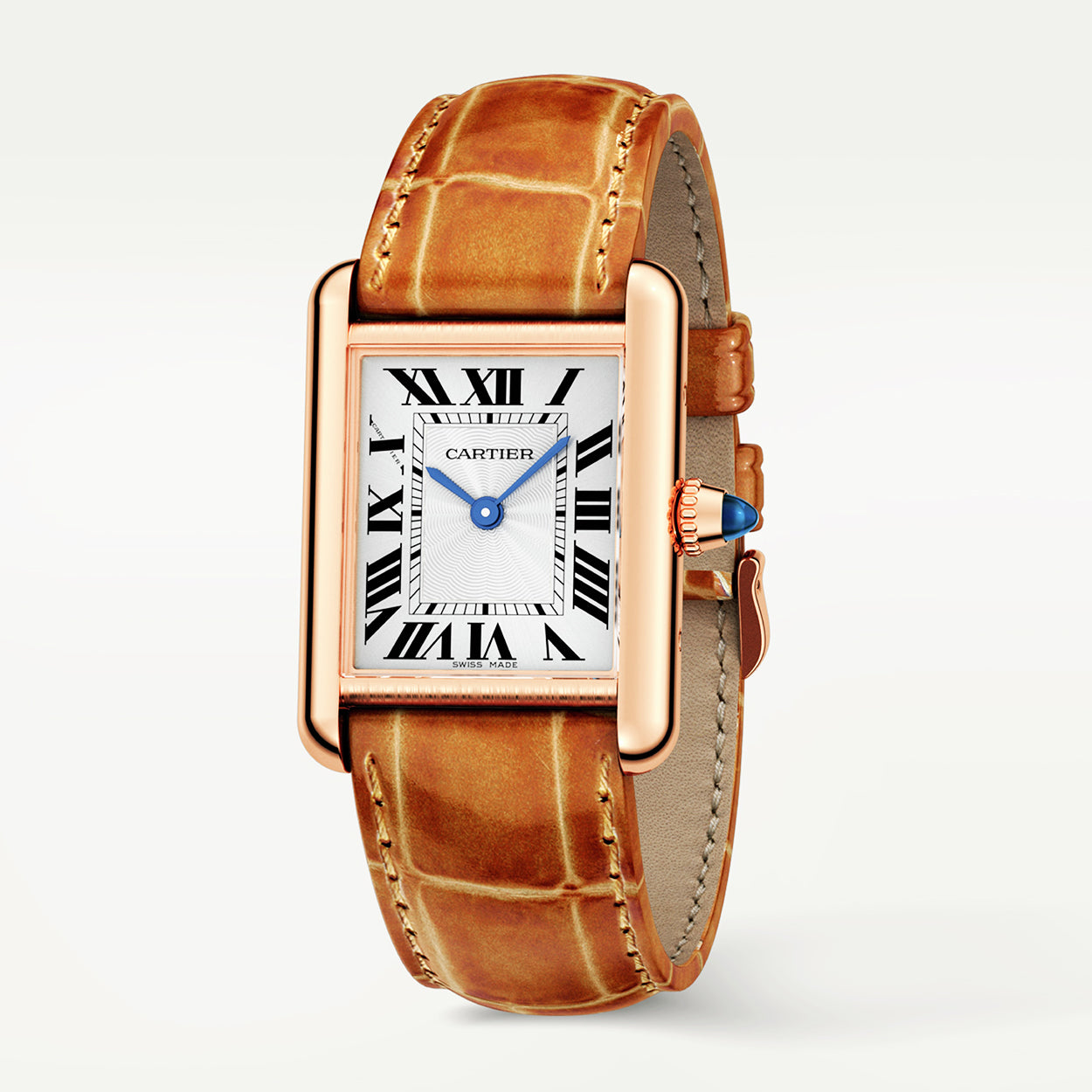 Cartier Tank Louis Cartier 18ct Pink Gold Small Model Leather Strap Watch - Berry's Jewellers