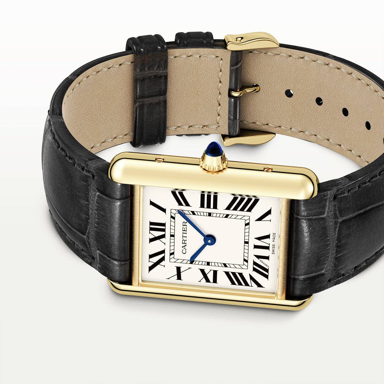 Cartier Tank Louis Cartier 18ct Yellow Gold Large Model Leather Strap Watch - Berry's Jewellers