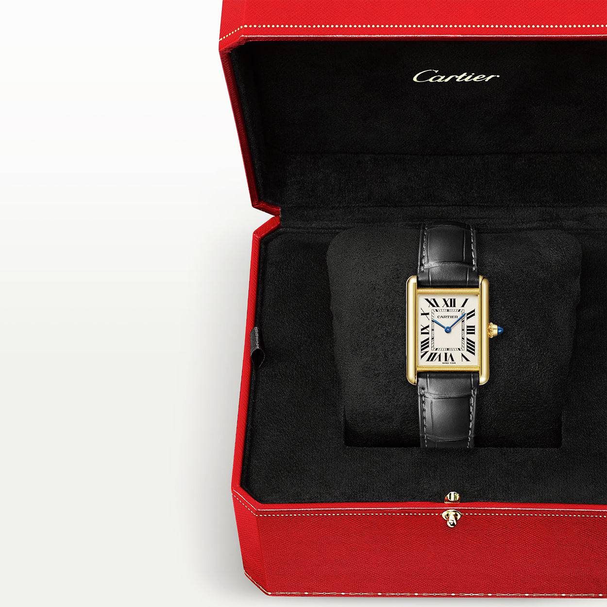 Cartier Tank Louis Cartier 18ct Yellow Gold Large Model Leather Strap Watch - Berry's Jewellers