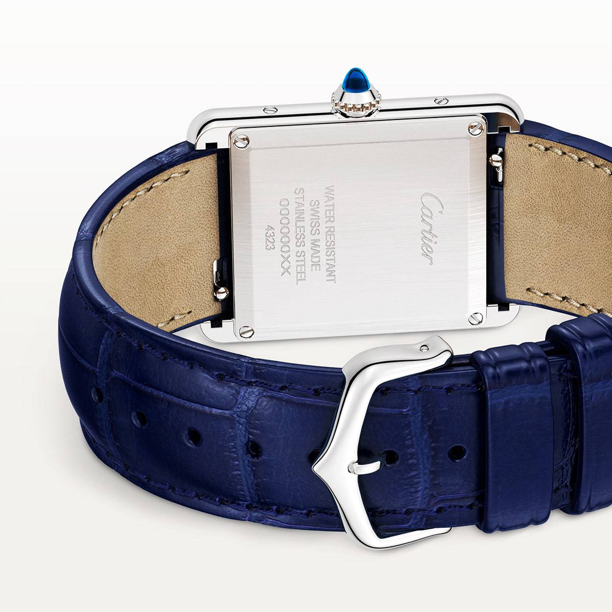 Cartier Tank Must Blue Dial & Leather Strap Watch - Berry's Jewellers