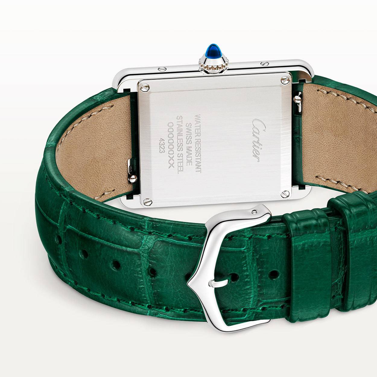 Cartier Tank Must Green Dial & Leather Strap Watch - Berry's Jewellers