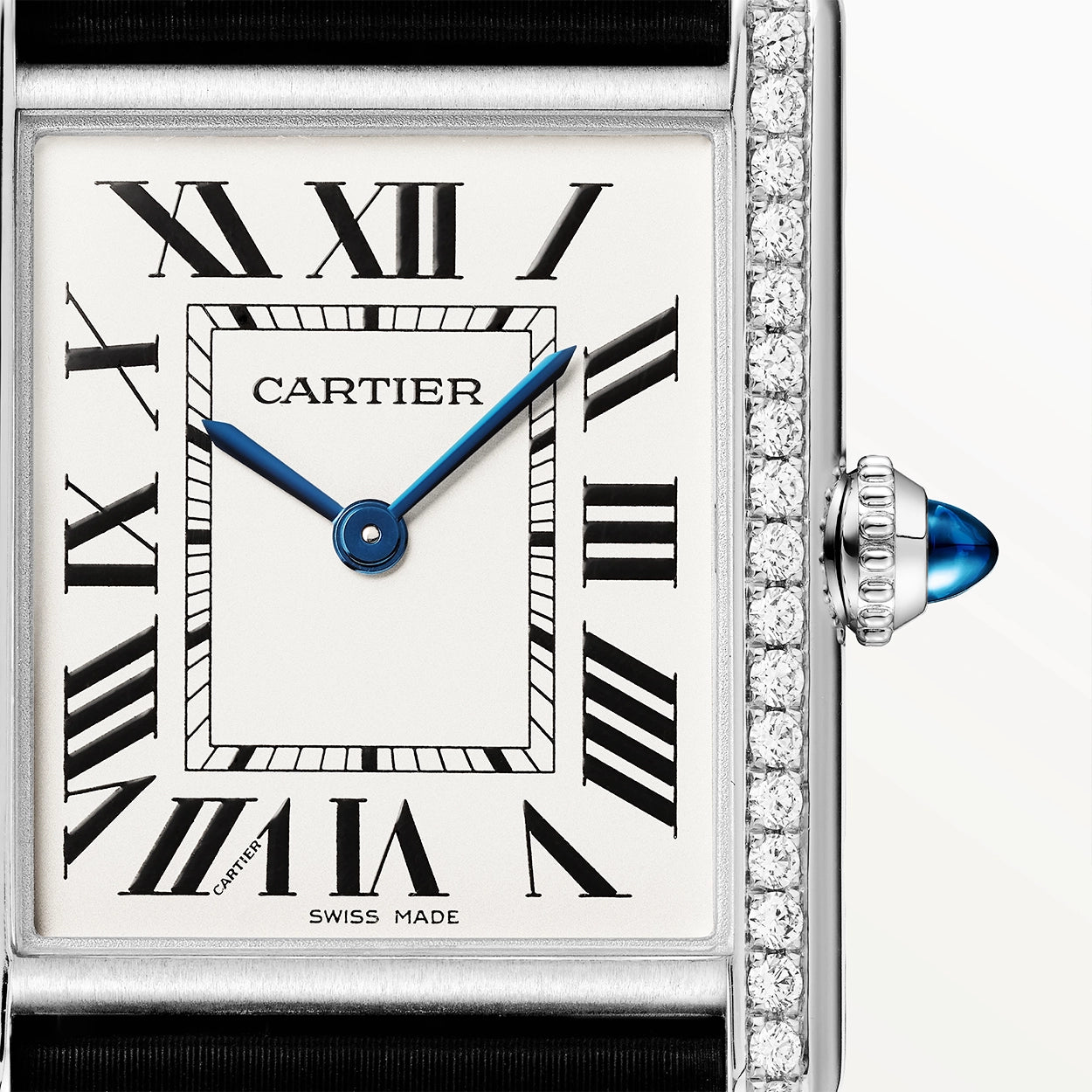 Cartier Tank Must Large Diamond Set Leather Strap Watch - Berry's Jewellers