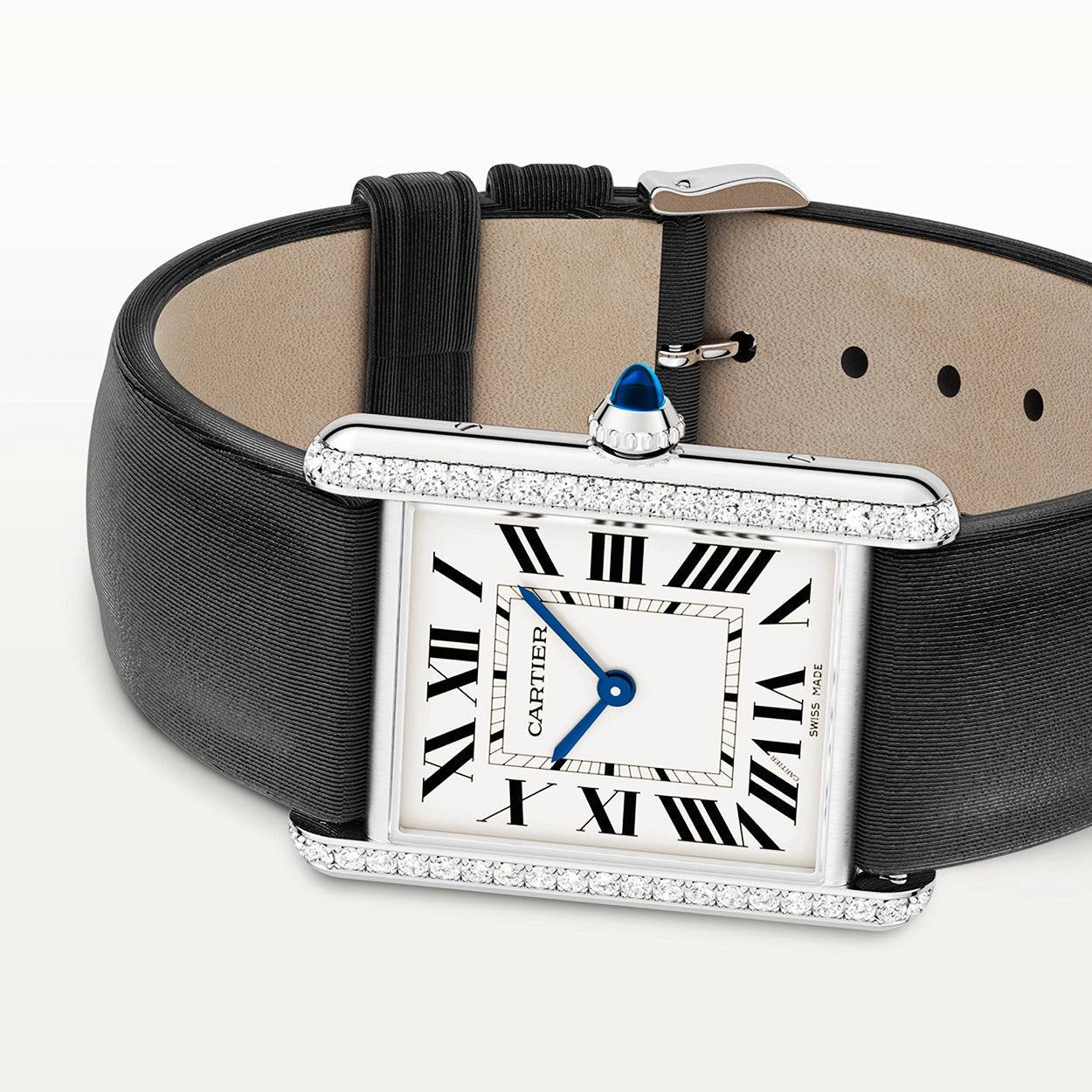 Cartier Tank Must Large Diamond Set Leather Strap Watch - Berry's Jewellers