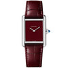 Cartier Tank Must Red Dial & Leather Strap Watch - Berry's Jewellers