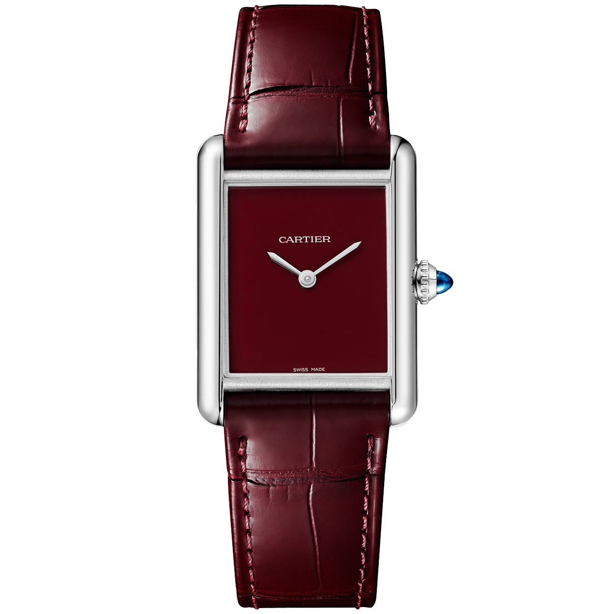 Cartier Tank Must Red Dial & Leather Strap Watch - Berry's Jewellers