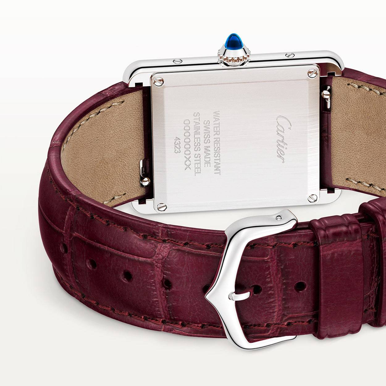 Cartier Tank Must Red Dial & Leather Strap Watch - Berry's Jewellers