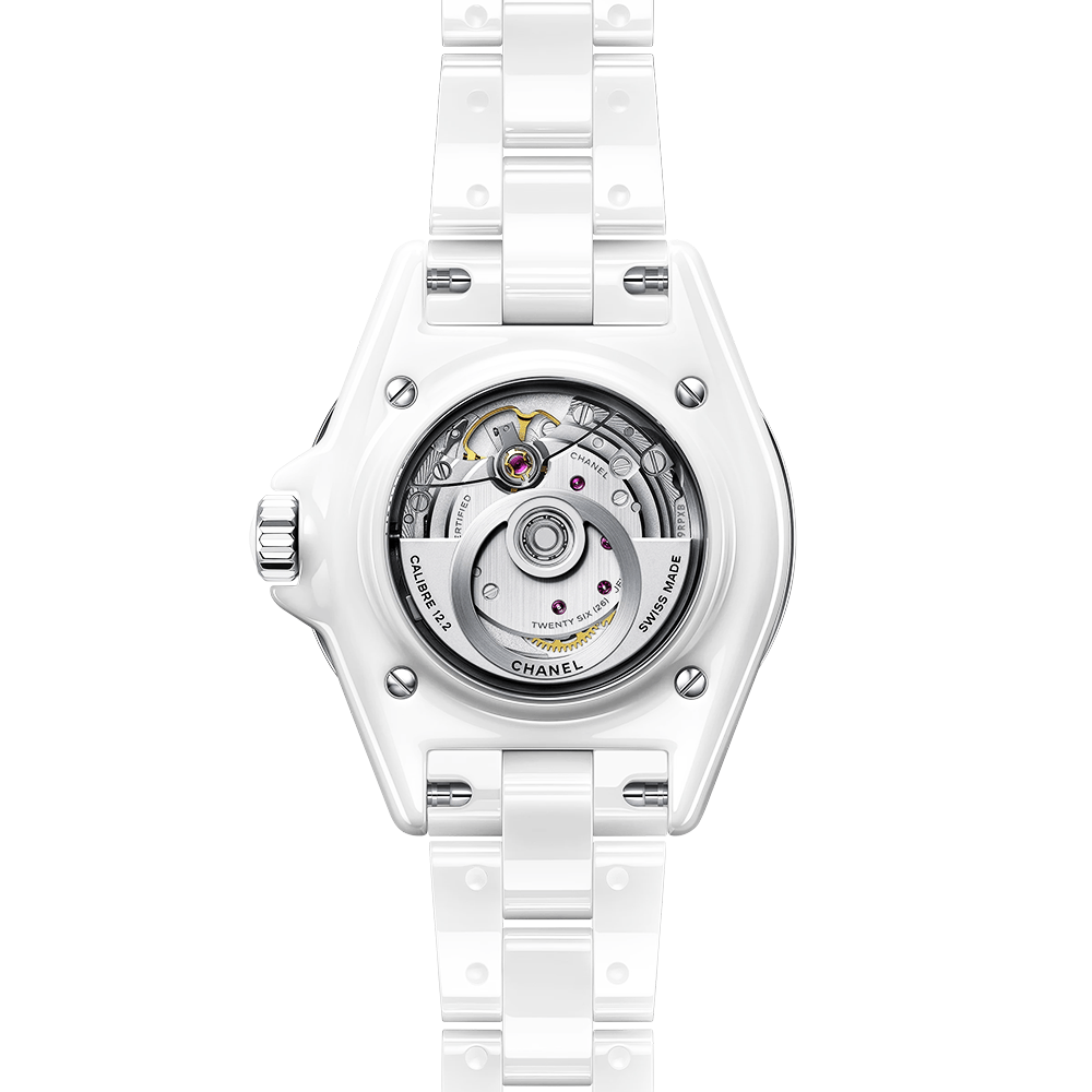 CHANEL J12 33mm White Ceramic Diamond Dial Automatic Bracelet Watch - Berry's Jewellers