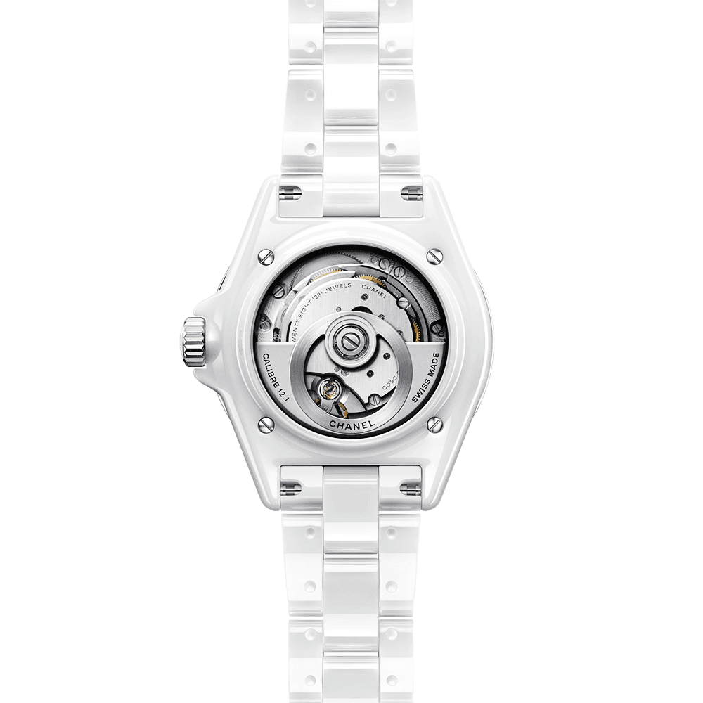 CHANEL J12 38mm White Ceramic Diamond Dial Automatic Bracelet Watch - Berry's Jewellers