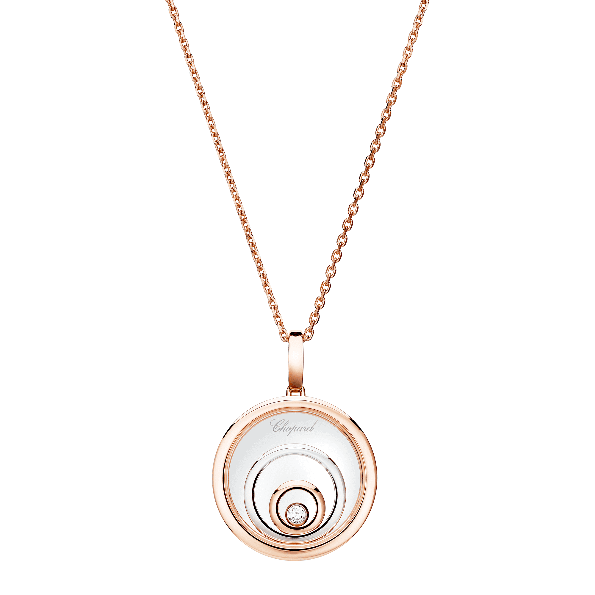 Chopard 18ct Rose and White Gold Happy Spirit Pendant. - Berry's Jewellers