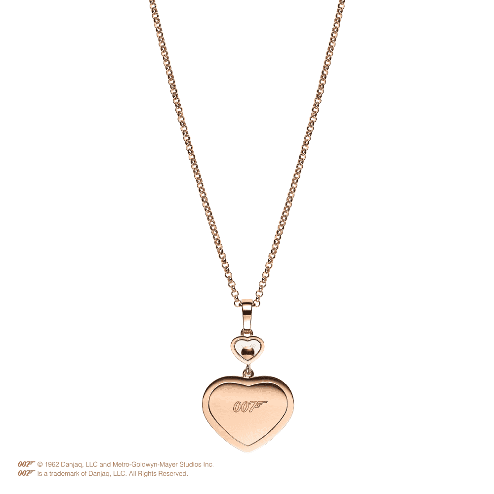 Chopard 18ct Rose Gold Happy Hearts James Bond 007 Limited Edition Pendant - Berry's Jewellers