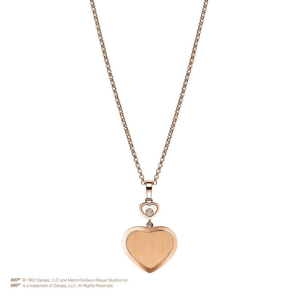 Chopard 18ct Rose Gold Happy Hearts James Bond 007 Limited Edition Pendant - Berry's Jewellers