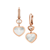 Chopard 18ct Rose Gold Happy Hearts Mother of Pearl & Diamond Drop Earrings - Berry's Jewellers