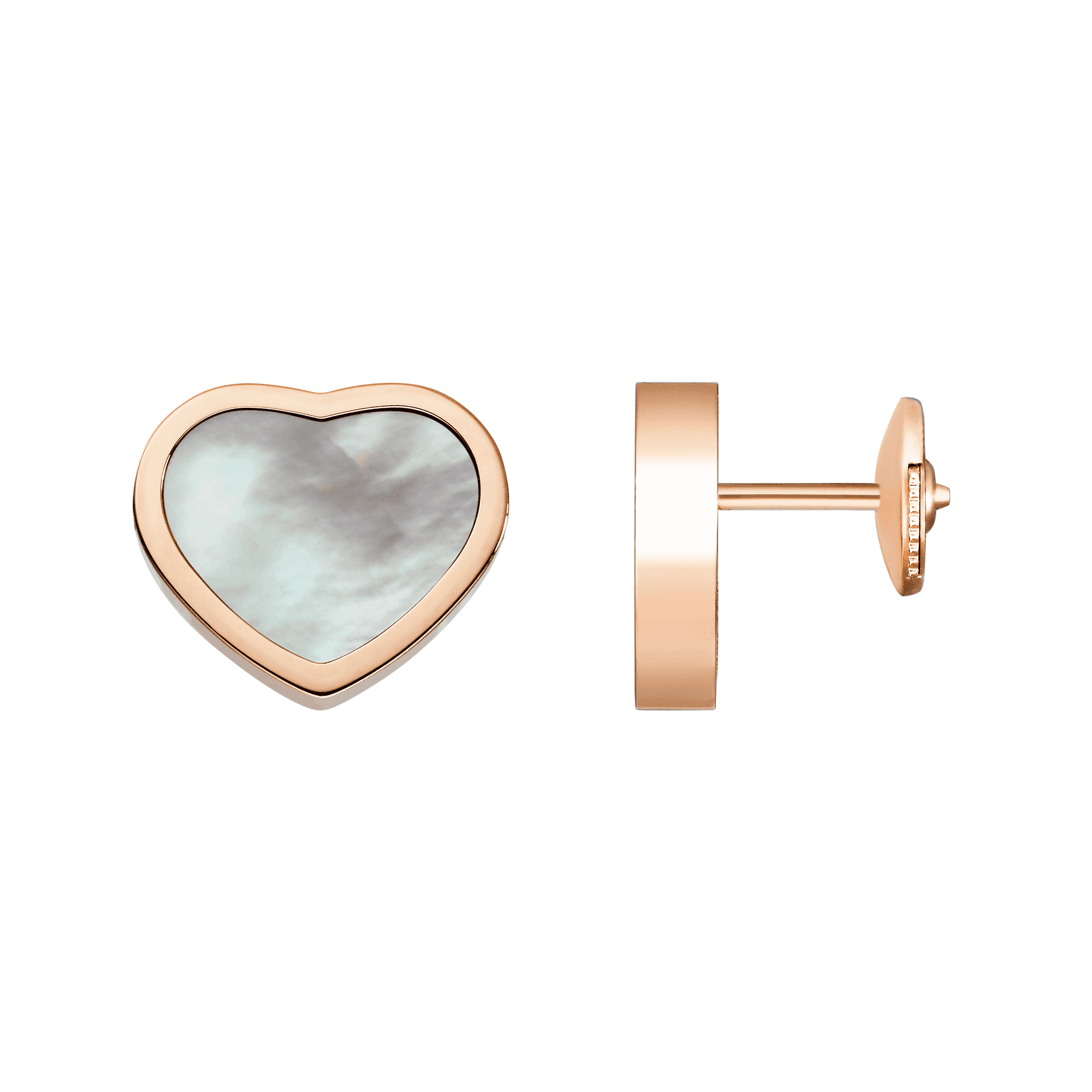 Chopard 18ct Rose Gold Happy Hearts Mother of Pearl Earrings - Berry's Jewellers