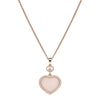 Chopard 18ct Rose Gold Happy Hearts Pink Opal & Diamond Surround Pendant - Berry's Jewellers