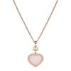 18ct Rose Gold Happy Hearts Pink Opal & Diamond Surround Pendant