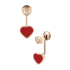 Chopard 18ct Rose Gold Happy Hearts Red Stone & Diamond Drop Earrings - Berry's Jewellers