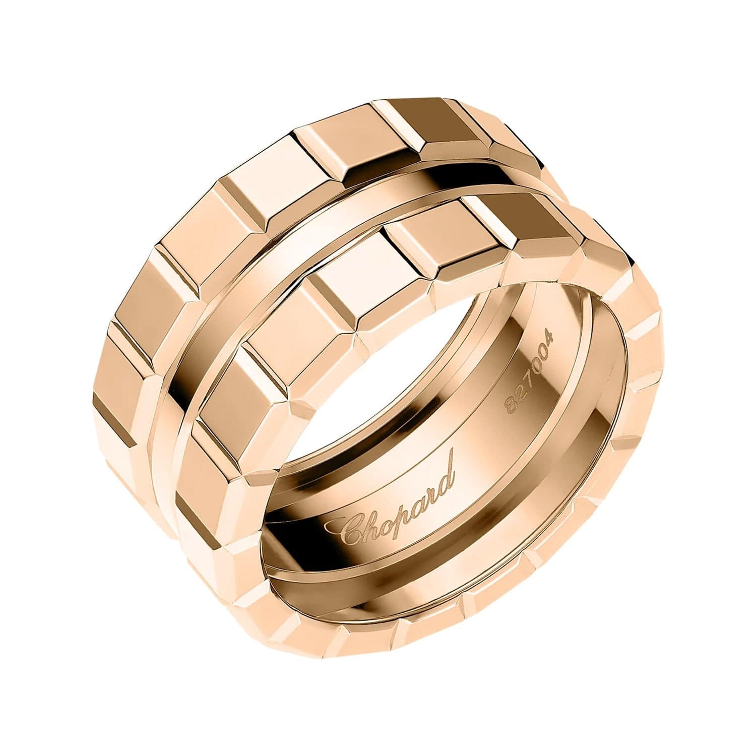 Chopard 18ct Rose Gold Ice Cube 3 Row Ring - Berry's Jewellers