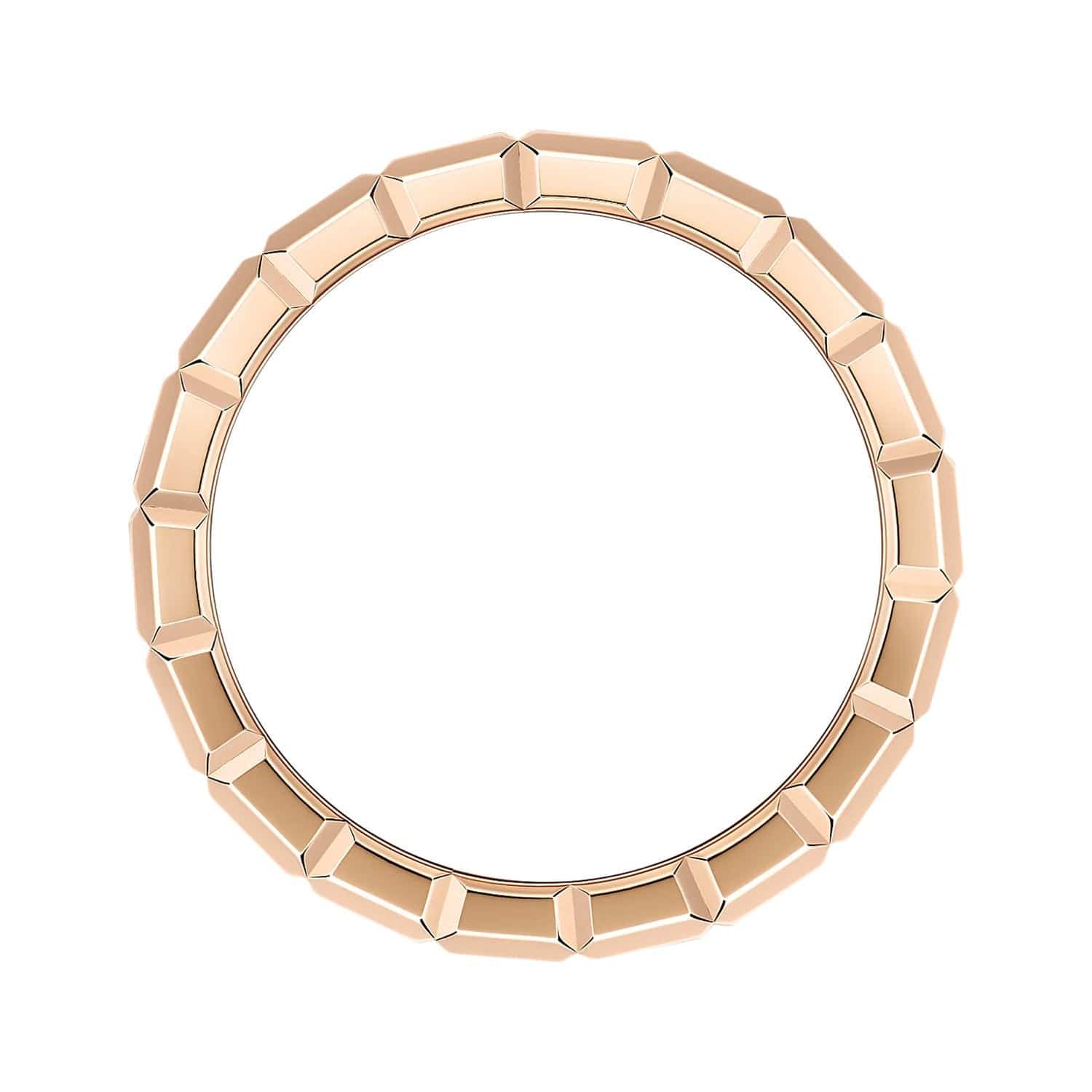 18ct Rose Gold Ice Cube 3 Row Ring