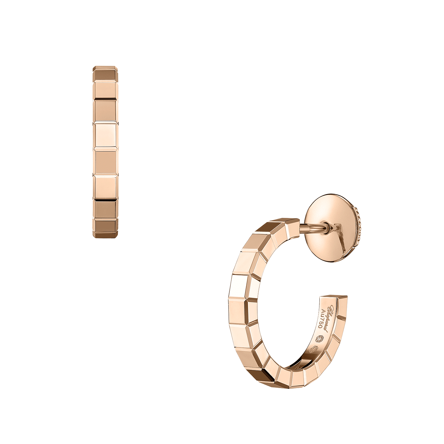 Chopard 18ct Rose Gold Ice Cube Hoop Earrings - Berry's Jewellers