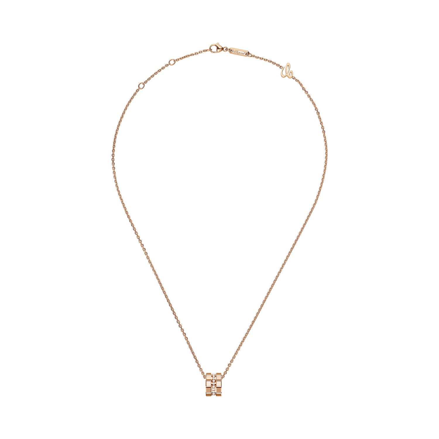 Chopard 18ct Rose Gold Ice Cube Mini Diamond Set Pendant - Berry's Jewellers