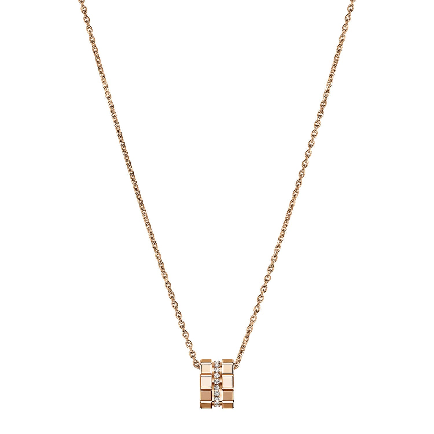 Chopard 18ct Rose Gold Ice Cube Mini Diamond Set Pendant - Berry's Jewellers