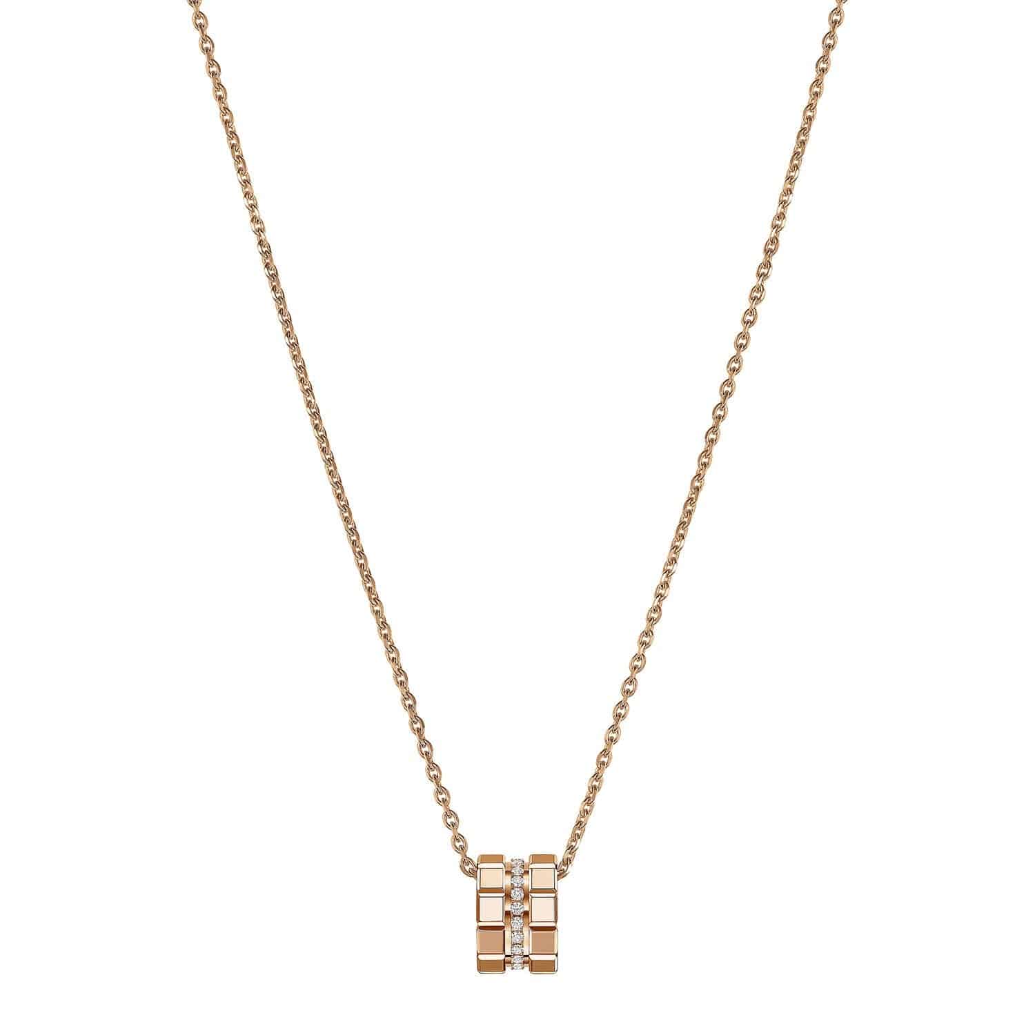 Chopard 18ct Rose Gold Ice Cube Mini Diamond Set Pendant - Berry's Jewellers