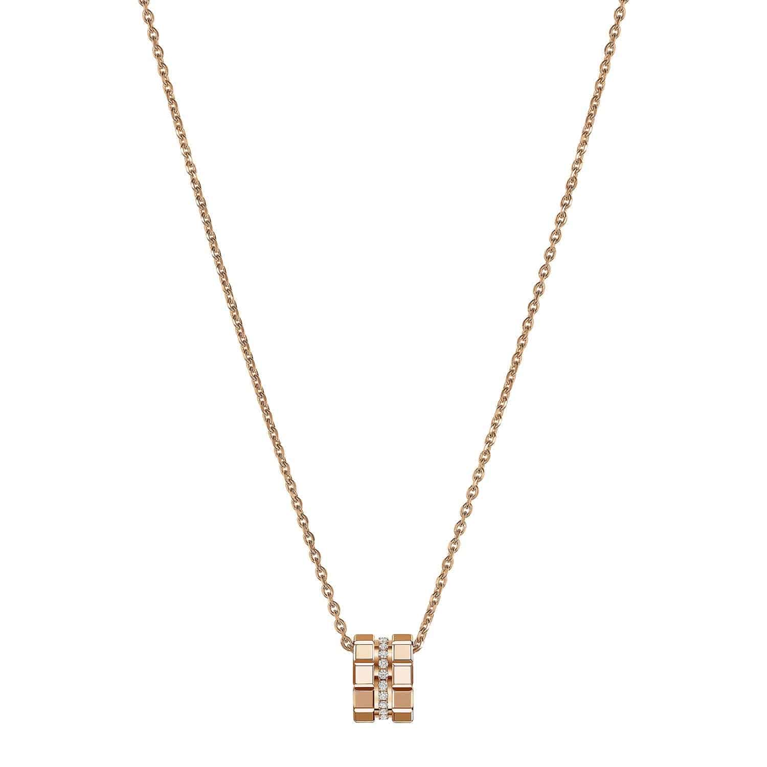 Chopard 18ct Rose Gold Ice Cube Mini Diamond Set Pendant - Berry's Jewellers