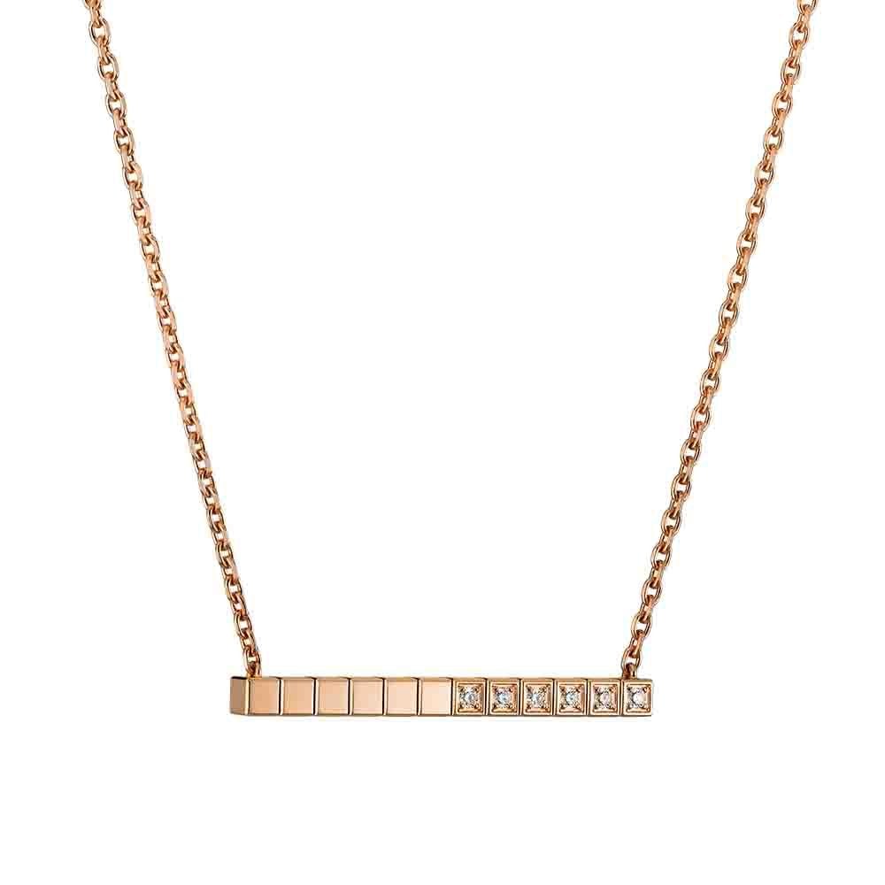 Chopard 18ct Rose Gold Ice Cube Part Diamond Set Necklace - Berry's Jewellers